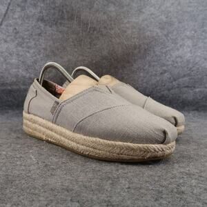 Skechers Shoes Womens 8 Slip On Wedge Espadrille Bobs Breeze Comfort Loafer Gray